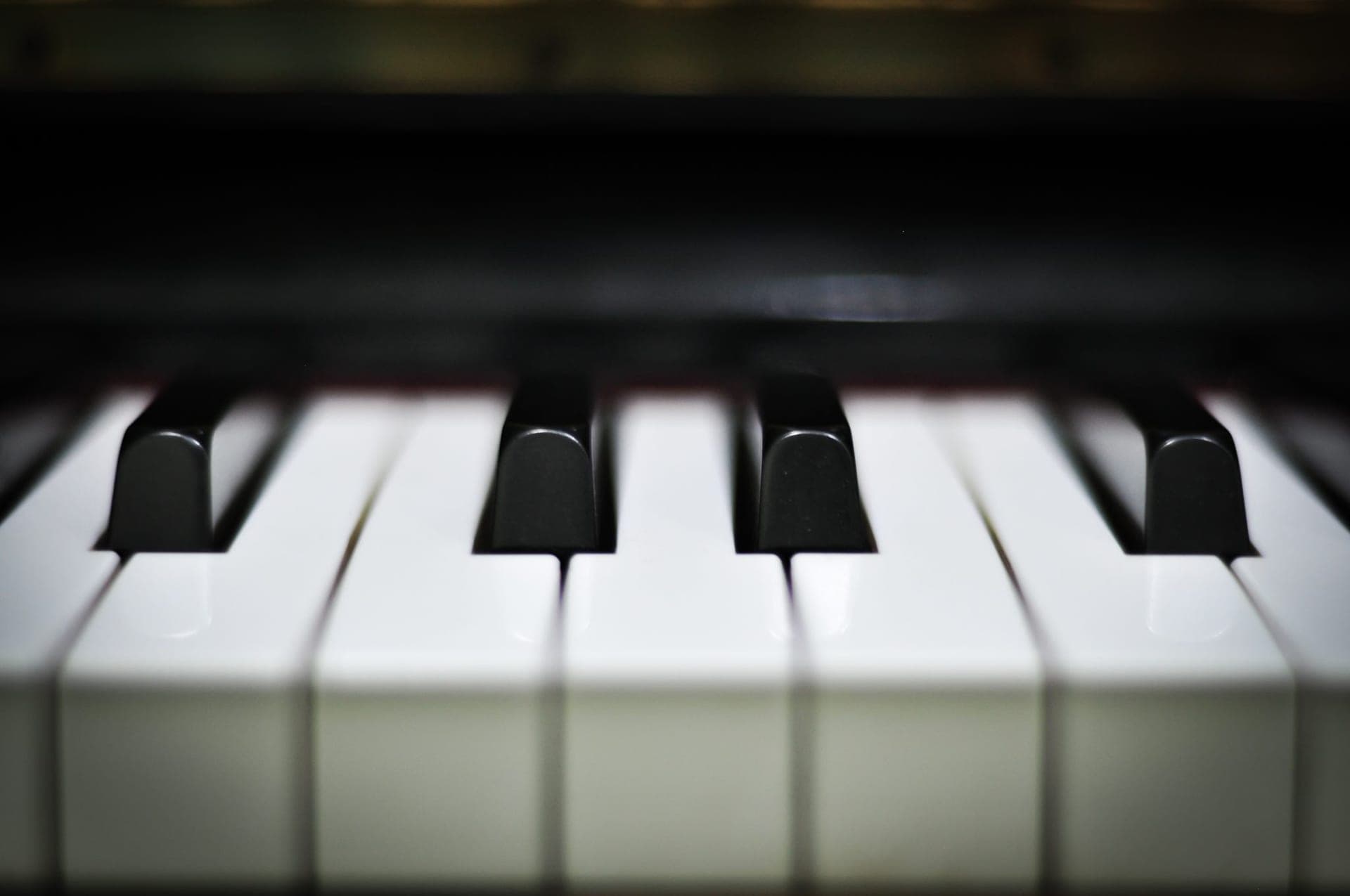 Piano keys in close-up