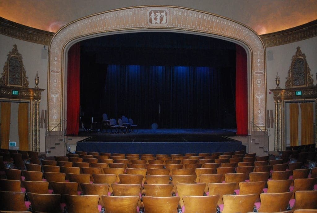 A theatre auditorium and its stage