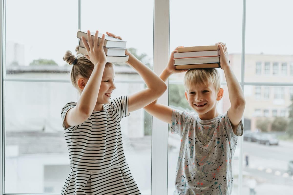 Children with books