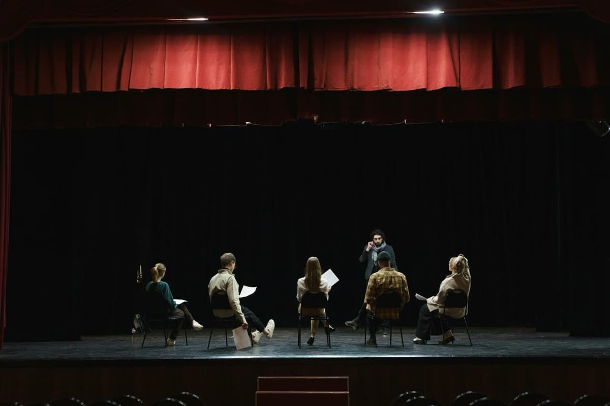 A rehearsal on stage